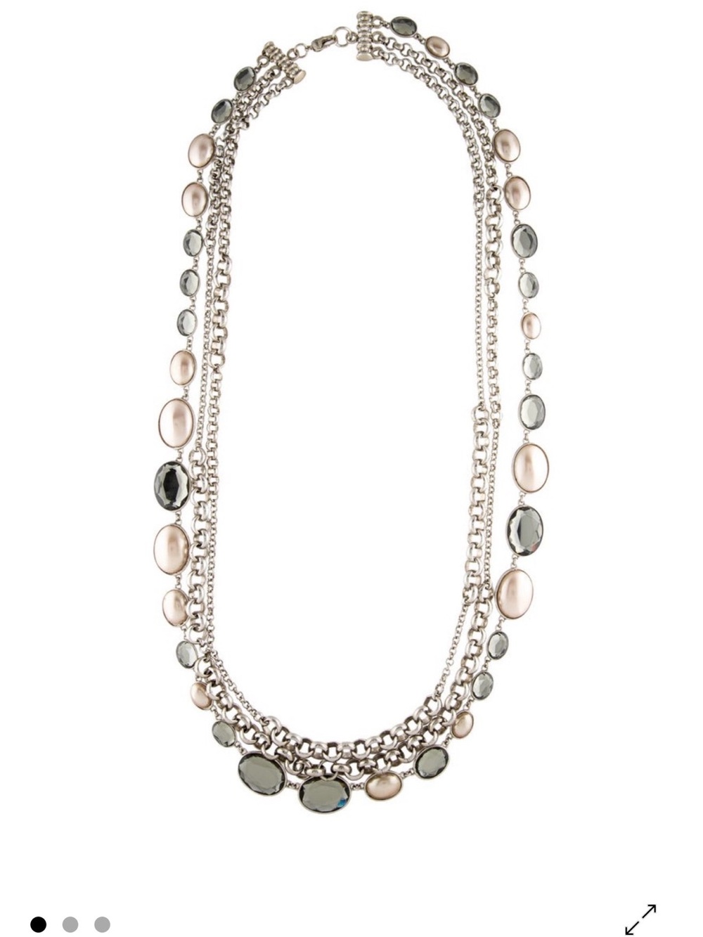 St. John Multi-Chain Necklace with Blush Pearls and Hematite Stones